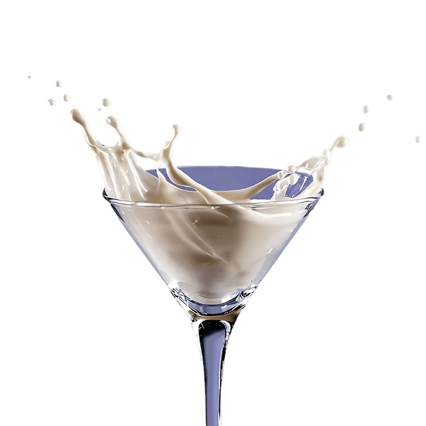 Vanilla H2-IZO shake splashing in a martini glass